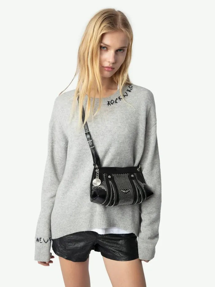 Women Zadig and Voltaire Sweaters and Cardigans Markus Cashmere Sweater Gris Chine Clai Women Zadig and Voltaire Sweaters and Cardigans Markus Cashmere Sweater Gris Chine Clai