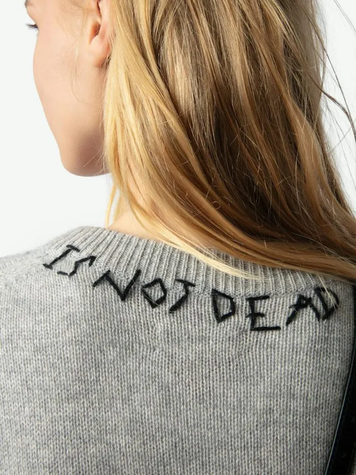 Women Zadig and Voltaire Sweaters and Cardigans Markus Cashmere Sweater Gris Chine Clai Women Zadig and Voltaire Sweaters and Cardigans Markus Cashmere Sweater Gris Chine Clai