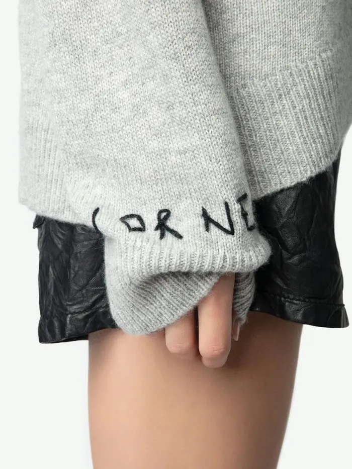 Women Zadig and Voltaire Sweaters and Cardigans Markus Cashmere Sweater Gris Chine Clai Women Zadig and Voltaire Sweaters and Cardigans Markus Cashmere Sweater Gris Chine Clai