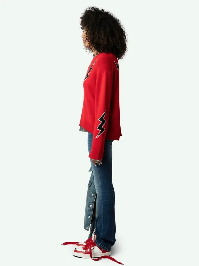 Women Zadig and Voltaire Sweaters and Cardigans Markus Flashlight Sweater Cerise