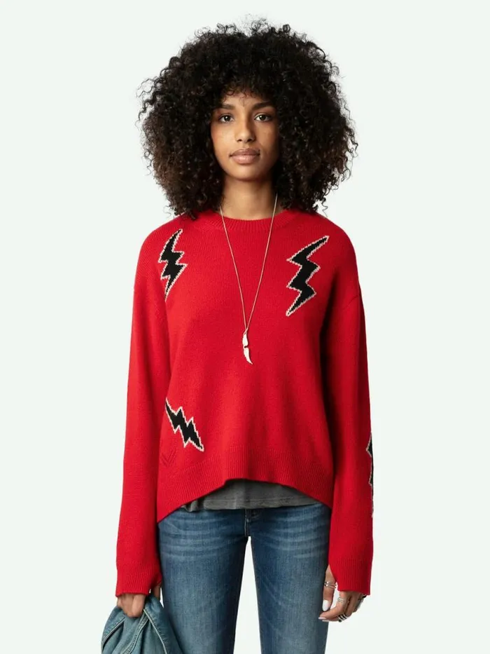 Women Zadig and Voltaire Sweaters and Cardigans Markus Flashlight Sweater Cerise