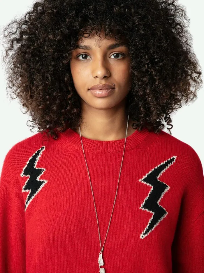 Women Zadig and Voltaire Sweaters and Cardigans Markus Flashlight Sweater Cerise