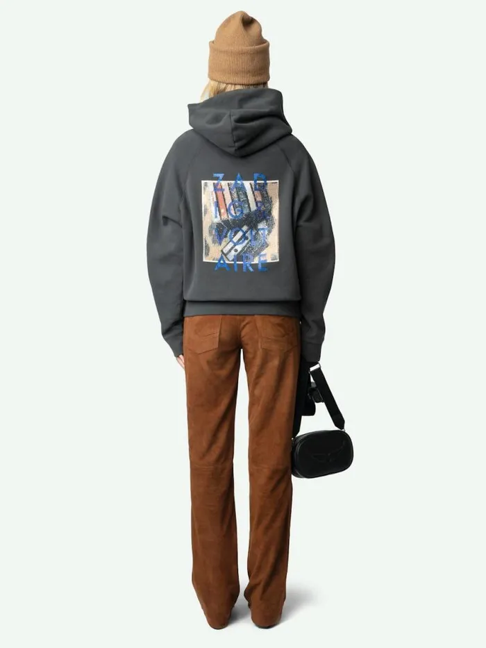 Women Zadig and Voltaire Sweatshirts and Hoodies Georgy Sweatshirt Carbone Women Zadig and Voltaire Sweatshirts and Hoodies Georgy Sweatshirt Carbone