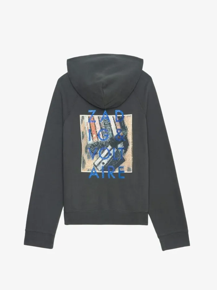 Women Zadig and Voltaire Sweatshirts and Hoodies Georgy Sweatshirt Carbone Women Zadig and Voltaire Sweatshirts and Hoodies Georgy Sweatshirt Carbone