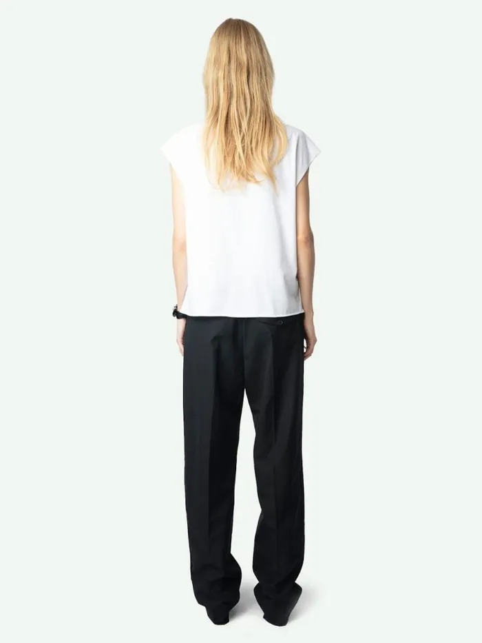 Women Zadig and Voltaire TShirts Cloe Tank Top White Women Zadig and Voltaire TShirts Cloe Tank Top White