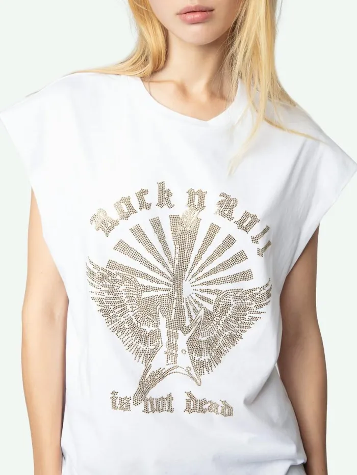 Women Zadig and Voltaire TShirts Cloe Tank Top White Women Zadig and Voltaire TShirts Cloe Tank Top White