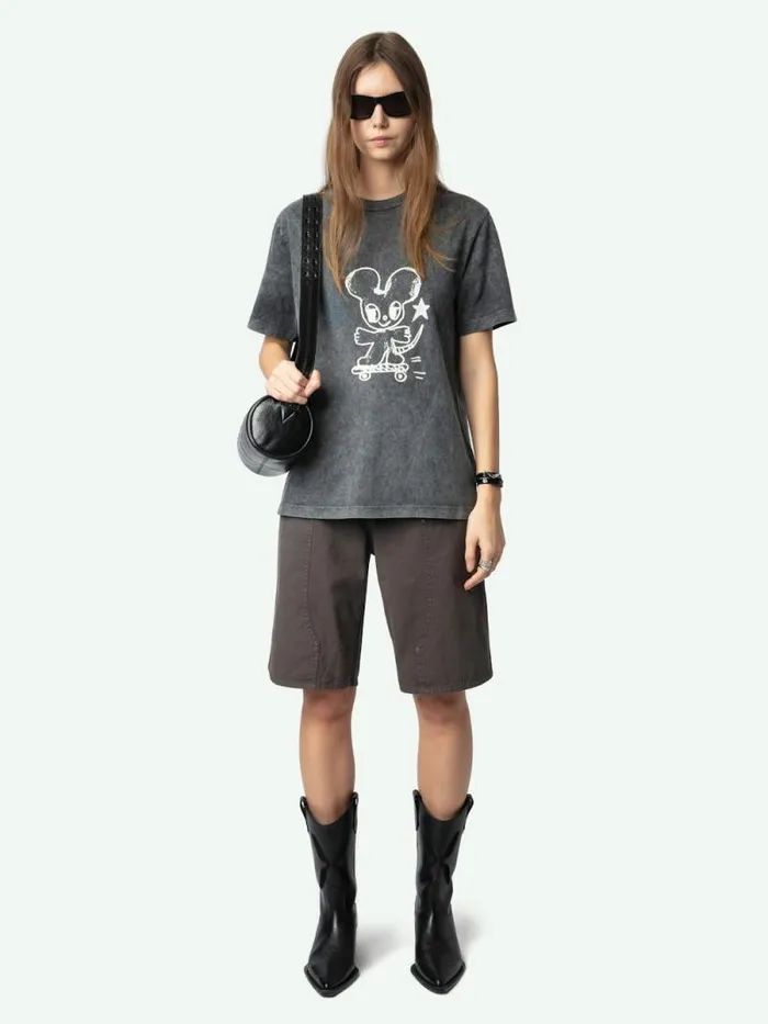 Women Zadig and Voltaire TShirts Edwin Tshirt Carbone