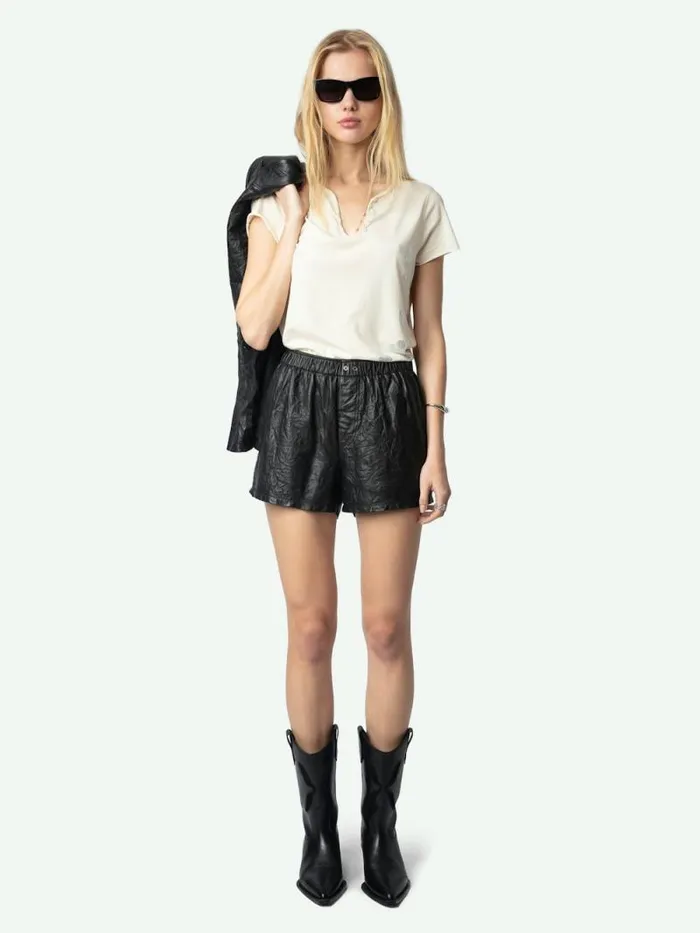 Women Zadig and Voltaire TShirts Henley Tshirt Ecru