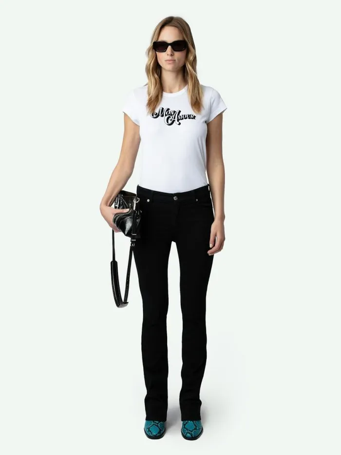 Women Zadig and Voltaire TShirts Woop Amour Tshirt White