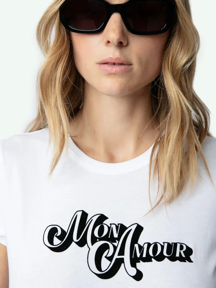 Women Zadig and Voltaire TShirts Woop Amour Tshirt White Women Zadig and Voltaire TShirts Woop Amour Tshirt White