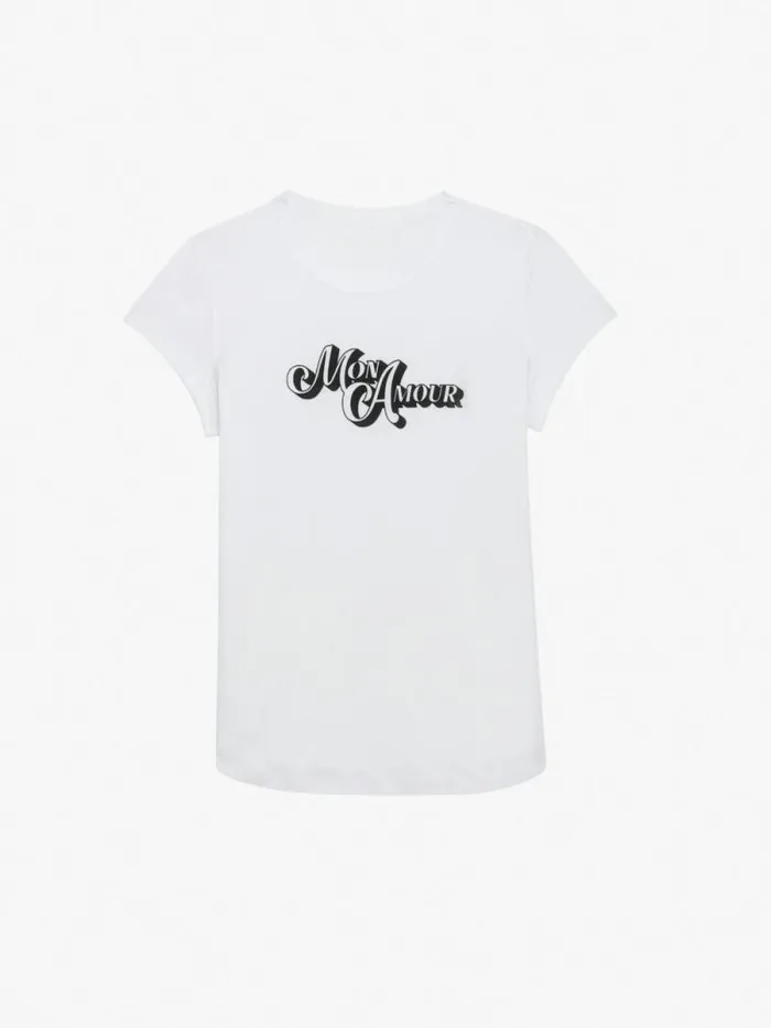 Women Zadig and Voltaire TShirts Woop Amour Tshirt White Women Zadig and Voltaire TShirts Woop Amour Tshirt White