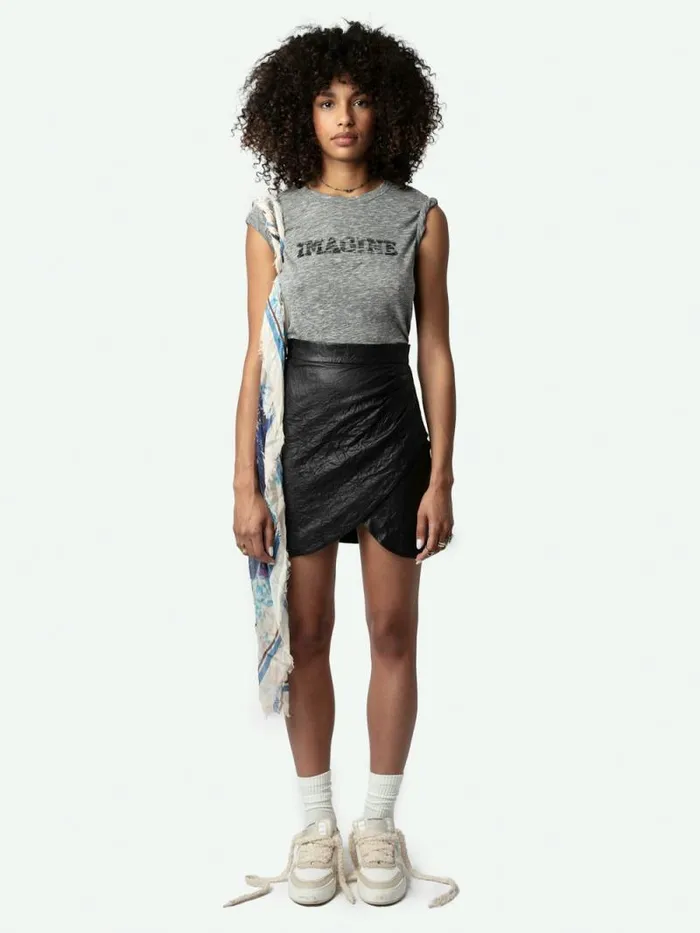 Women Zadig and Voltaire TShirts Woop Imagine Tshirt Gris Chine