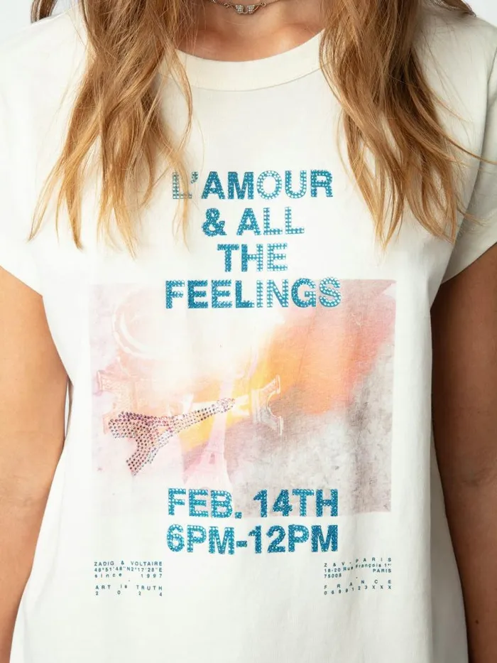 Women Zadig and Voltaire TShirts Woop Photoprint Tshirt Flake Women Zadig and Voltaire TShirts Woop Photoprint Tshirt Flake