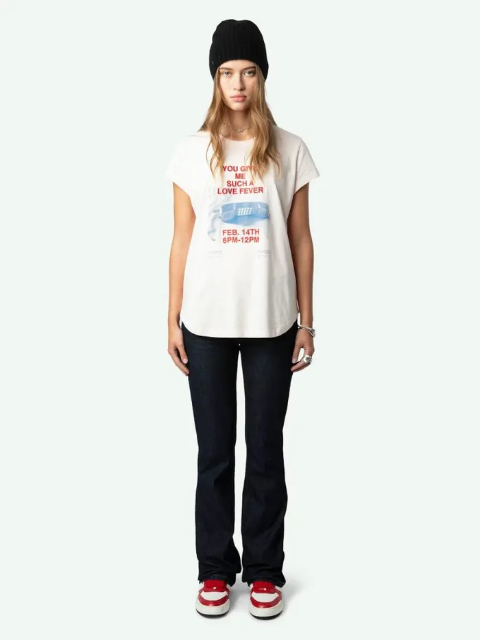 Women Zadig and Voltaire TShirts Woop Photoprint Tshirt Sweet
