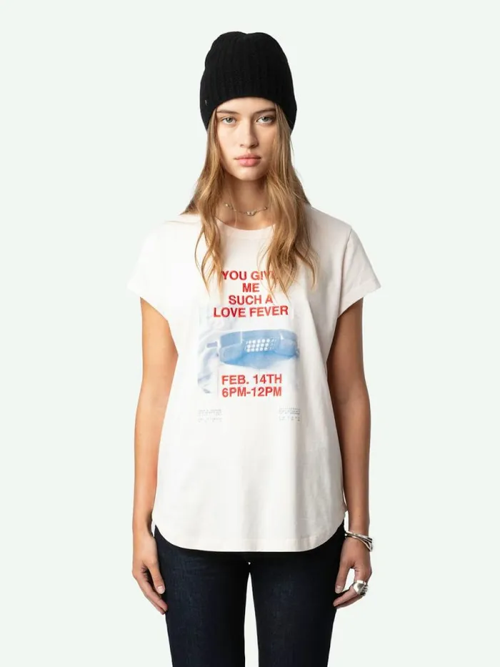Women Zadig and Voltaire TShirts Woop Photoprint Tshirt Sweet Women Zadig and Voltaire TShirts Woop Photoprint Tshirt Sweet