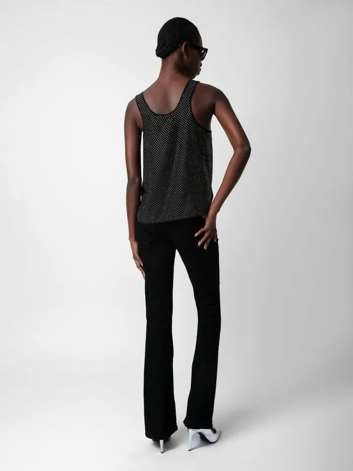 Women Zadig and Voltaire Tops and Shirts Carys Diamant Silk Top Black Women Zadig and Voltaire Tops and Shirts Carys Diamant Silk Top Black