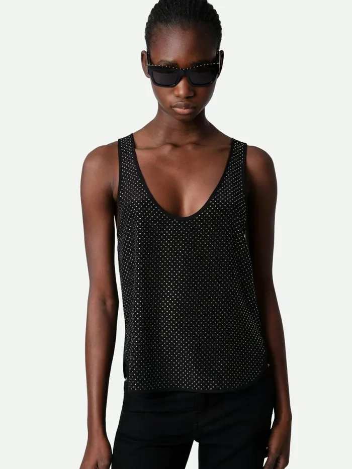 Women Zadig and Voltaire Tops and Shirts Carys Diamant Silk Top Black Women Zadig and Voltaire Tops and Shirts Carys Diamant Silk Top Black