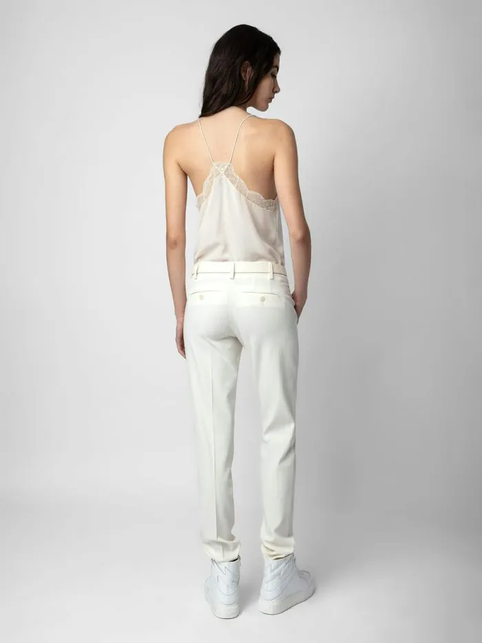 Women Zadig and Voltaire Tops and Shirts Christy Silk Camisole Ecru Women Zadig and Voltaire Tops and Shirts Christy Silk Camisole Ecru