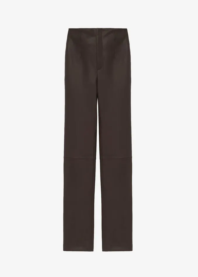 Women Ziggy Long Leather Pants 8211 Brown The Frankie Shop Bottoms