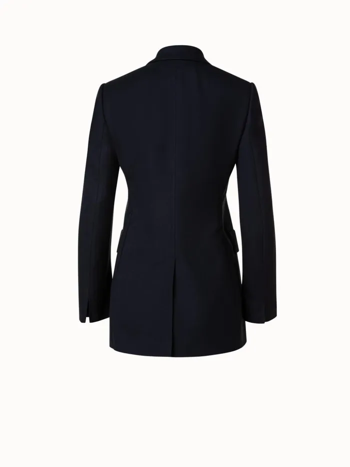 Wool DoubleFace DoubleBreasted Jacket Black Women Akris Jackets