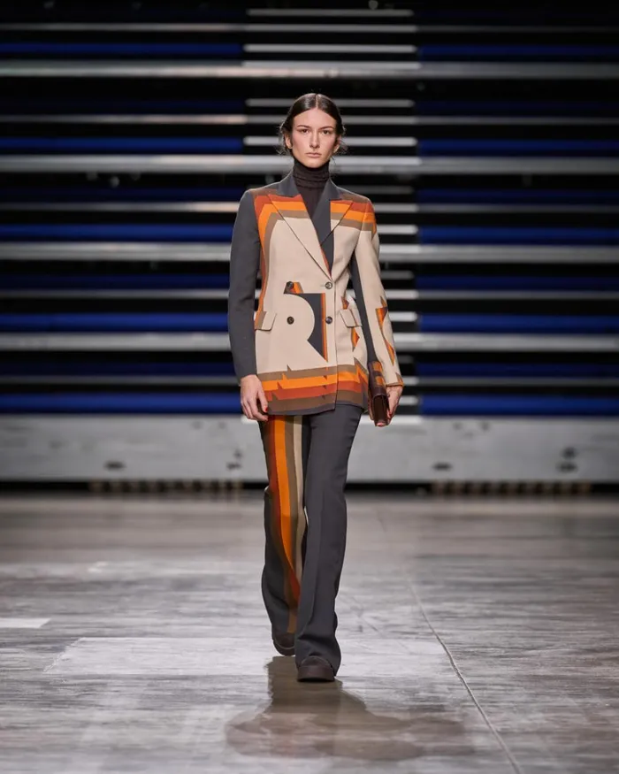 Wool DoubleFace Jacket With Superimposed Letters Print Multicolor Women Akris Jackets