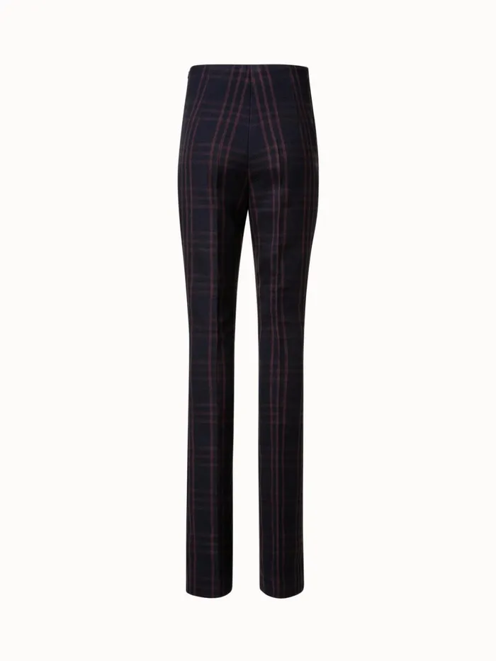 Wool DoubleWeave Bootcut Pants With Window Pane Check Blackmocca Women Akris Pants