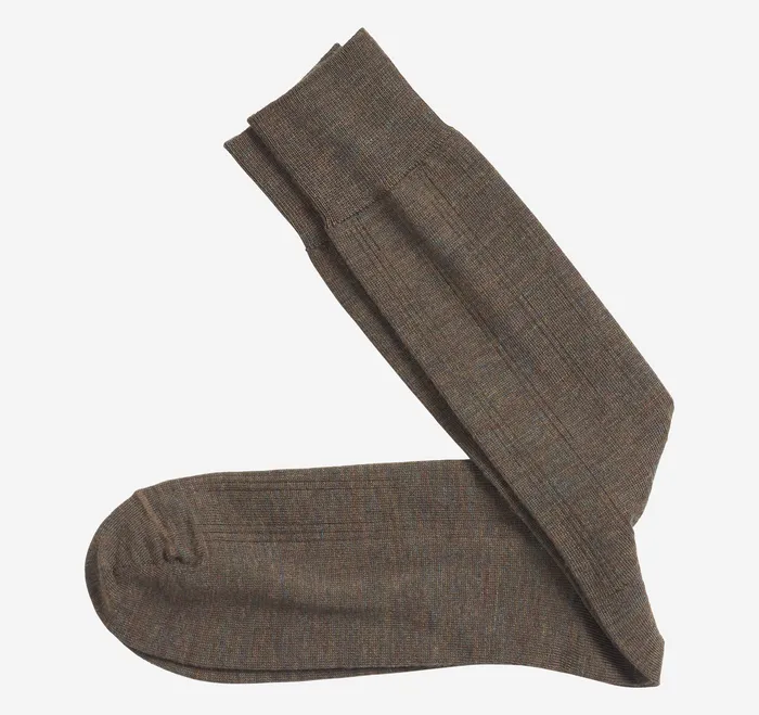 Wool Ribbed Socks Brown Men Accessories Johnston and Murphy